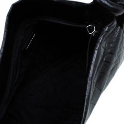 Pre Owned حقيبة فورلا زارينا جلد نقش تمساح أسود