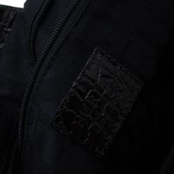 Pre Owned حقيبة فورلا جلد نقش تمساح أسود