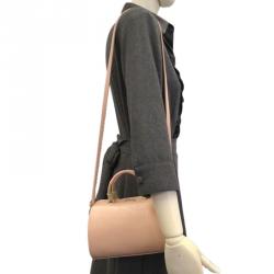 Pre Owned Furla Light Pink/Beige Coated Textured Leather Venus Satchel