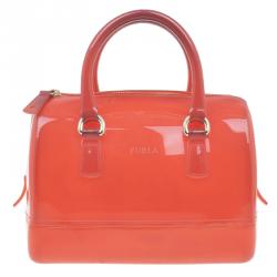 Pre Owned Furla Red PVC Candy Mini Satchel