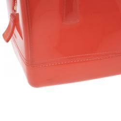 Pre Owned Furla Red PVC Candy Mini Satchel