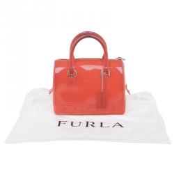 Pre Owned Furla Red PVC Candy Mini Satchel
