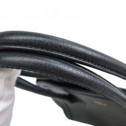 Pre Owned Furla Black Grainy Calf Leather Medium College Tote