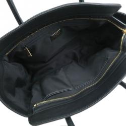 Pre Owned Furla Black Grainy Calf Leather Medium College Tote