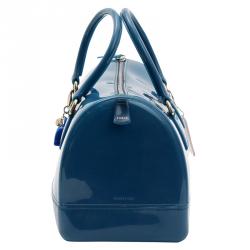 مملوكة مسبقًا حقيبة فورلا كاندي مطاط لامع زرقاء