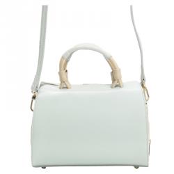 Pre Owned Furla Light Blue Leather Small Top Handle Crossbody Bag