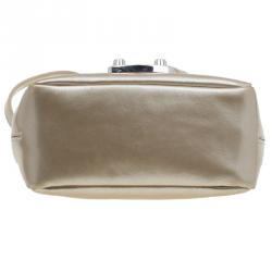 Pre Owned Furla Beige Patent Leather Mini Crossbody Bag
