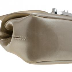 Pre Owned Furla Beige Patent Leather Mini Crossbody Bag