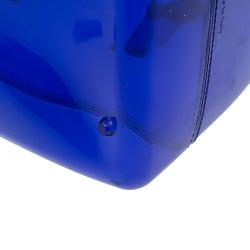 Pre Owned Furla Blue Gloss PVC Candy Satchel Bag