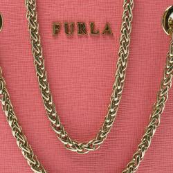 Pre Owned Furla Pink Leather Babylon Phone Bag