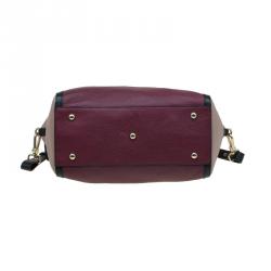 Pre Owned Furla Bi Color Pebbled Leather Satchel