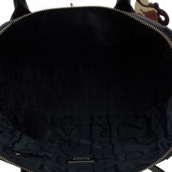 Pre Owned Furla Bi Color Pebbled Leather Satchel