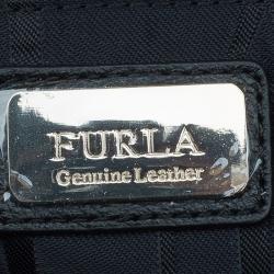 Pre Owned Furla Bi Color Pebbled Leather Satchel