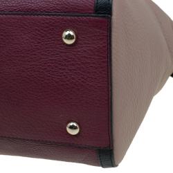 Pre Owned Furla Bi Color Pebbled Leather Satchel