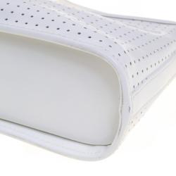 Pre Owned Furla White perforated Patent Leather Shoulder Bag