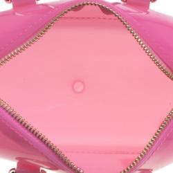 Pre Owned Furla Pink Glossy Rubber Mini Candy Satchel