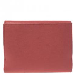 Pre Owned Furla Pink Leather Babylon Trifold Wallet