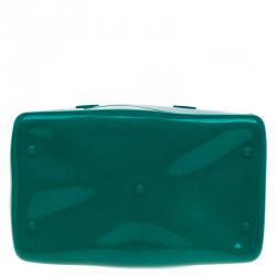 Pre Owned Furla Teal Green Glossy Rubber Candy Satchel