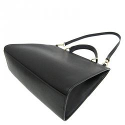 Pre Owned Furla Onyx Calf Leather Julia Top Handle Bag
