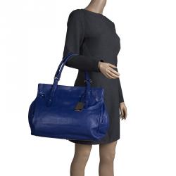 Pre Owned Furla Blue Leather Tote