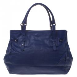 Pre Owned Furla Blue Leather Tote