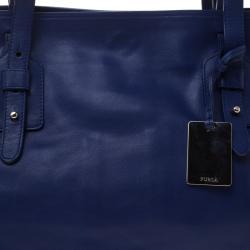 Pre Owned Furla Blue Leather Tote