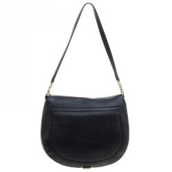 Pre Owned Furla Black Leather Club Bandouliere Crossbody Bag