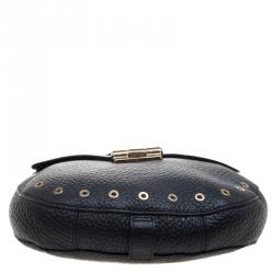 Pre Owned Furla Black Leather Club Bandouliere Crossbody Bag