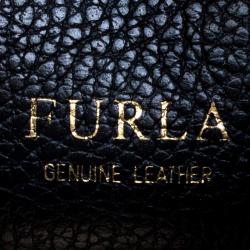 Pre Owned Furla Black Leather Club Bandouliere Crossbody Bag