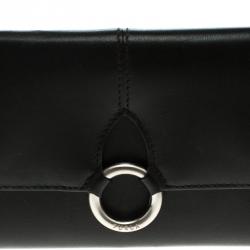 Pre Owned Furla Black Leather Tri Fold Wallet