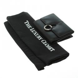Pre Owned Furla Black Leather Tri Fold Wallet