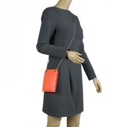 Pre Owned  Furla Coral Orange Babylon Phone Bag