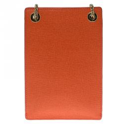 Pre Owned  Furla Coral Orange Babylon Phone Bag