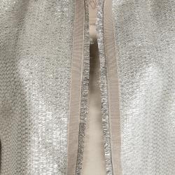 Pre Owned Giambattista Valli Silver Lurex Knit Boucle Jacket M