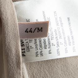 Pre Owned Giambattista Valli Silver Lurex Knit Boucle Jacket M