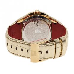 Gianfranco Ferre Gold Tone Stainless Steel 9040J Limited Edition Diamond Unisex Wristwatch 44MM