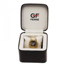 Gianfranco Ferre Gold Tone Stainless Steel 9040J Limited Edition Diamond Unisex Wristwatch 44MM