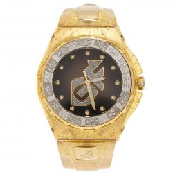 GF Ferre Black Stainless Steel and Rubber Women's Wristwatch 44MM