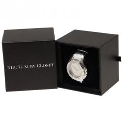 Pre Owned Gianfranco Ferre Mirror Stainless Steel 9040J Limited Edition Diamond Unisex Wristwatch 44MM