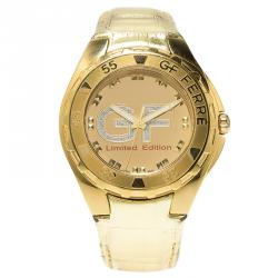 Pre Owned Gianfranco Ferre Gold-Plated Stainless Steel 9040J Limited Edition Women's Wristwatch 44MM