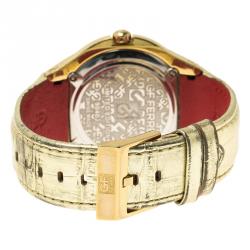 Pre Owned Gianfranco Ferre Gold-Plated Stainless Steel 9040J Limited Edition Women's Wristwatch 44MM