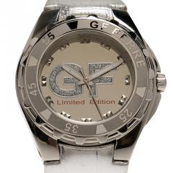Pre Owned Gianfranco Ferre Silver-Plated Stainless Steel 9040J Limited Edition Women's Wristwatch 44MM