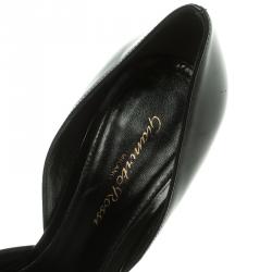 Pre Owned Gianvito Rossi Black Leather Peep Toe D'orsay Pumps Size 37