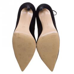 Pre Owned Gianvito Rossi Black Suede Femi Lace up Pointed Toe Pumps Size 42