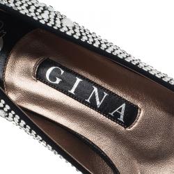 Pre Owned حذاء باليرينا فلات جينا ستان مرصع كريستال مقاس 36.5