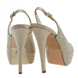 مملوكة مسبقًا صندل سلينجباك جينا ترصيعات سواروفسكي ستان ذهبي م قاس 37