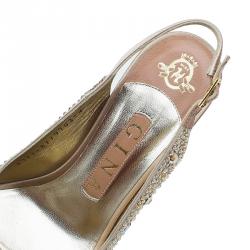 مملوكة مسبقًا صندل سلينجباك جينا ترصيعات سواروفسكي ستان ذهبي مقاس 37