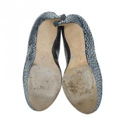 مملوكة مسبقًا صندل جينا جلد فضي ميتاليك نعل سميك مقاس 37.5