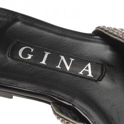 مملوكة مسبقًا Gina Embellished Leather Thong Sandals Size 37
