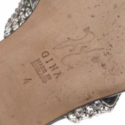مملوكة مسبقًا Gina Embellished Leather Thong Sandals Size 37